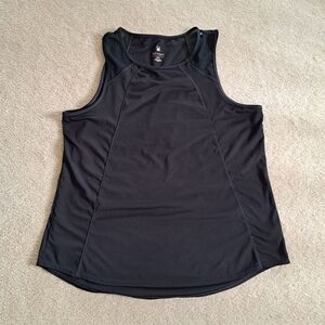 Spyder Active Tank Top Large Black Mesh Sleeveless Stretch Workout Top